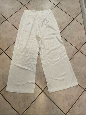 Forever 21 White Wide-Leg Sparkle Pants